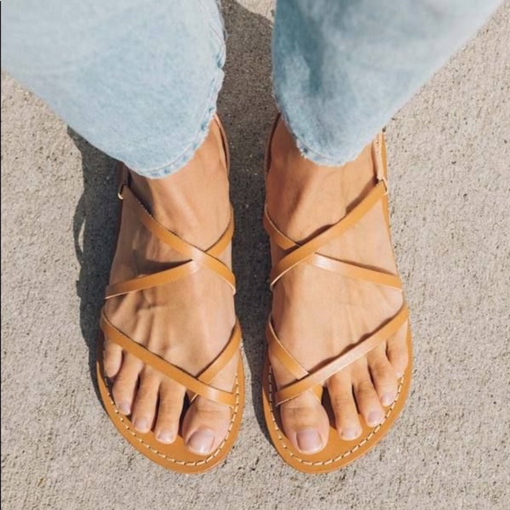 SOLUDOS | Zoe Strappy Yellow Leather Sandal 8